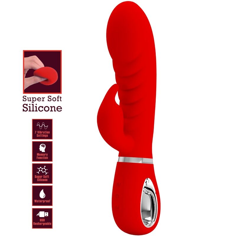 PRETTY LOVE - VIBRATEUR MULTIFONCTION G-SPOT PRESCOTT ROUGE PRETTY LOVE FLIRTATION