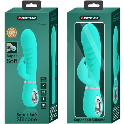 PRETTY LOVE - VIBRATEUR MULTIFONCTION G-SPOT PRESCOTT VERT AQUA PRETTY LOVE PARTY UP