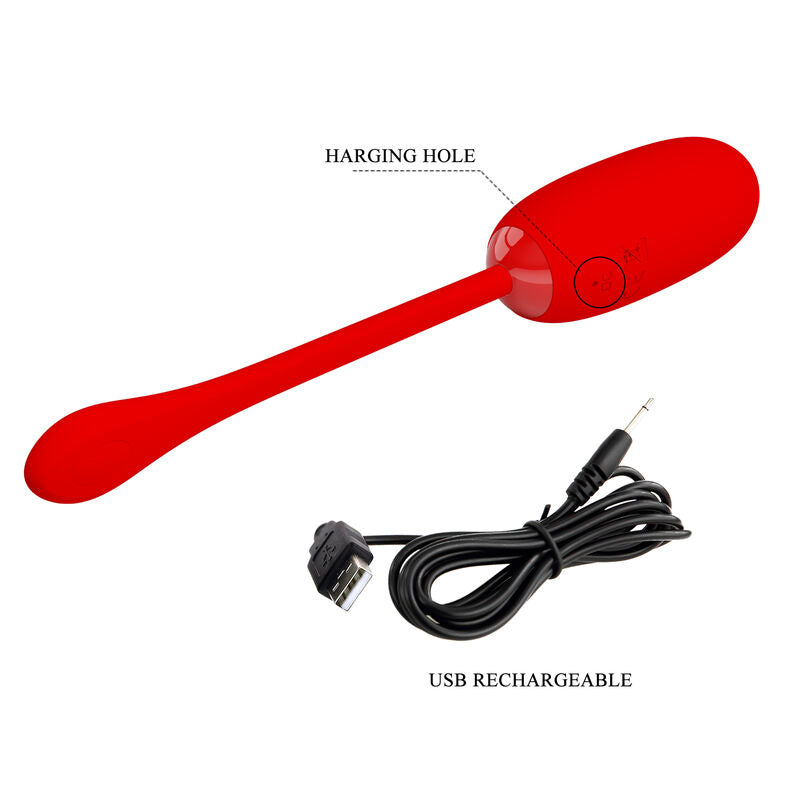 PRETTY LOVE - OEUF VIBRANT JULIUS IMPERMÉABLE-RECHARGEABLE ROUGE PRETTY LOVE SMART