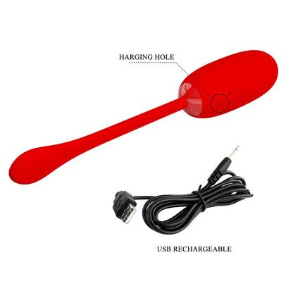 PRETTY LOVE - OEUF VIBRANT JULIUS IMPERMÉABLE-RECHARGEABLE ROUGE PRETTY LOVE SMART