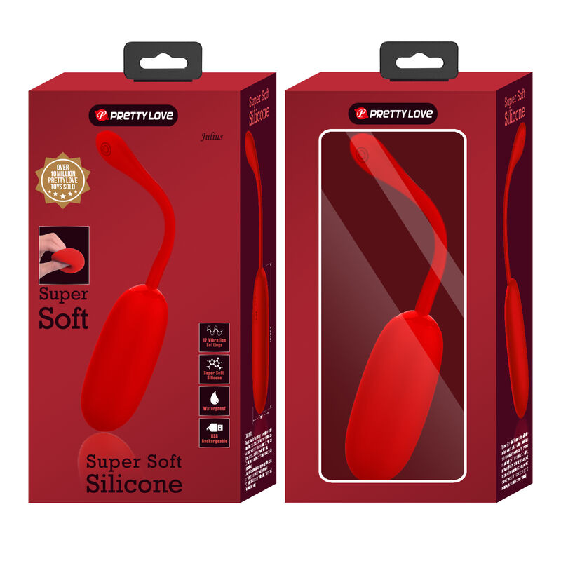 PRETTY LOVE - OEUF VIBRANT JULIUS IMPERMÉABLE-RECHARGEABLE ROUGE PRETTY LOVE SMART
