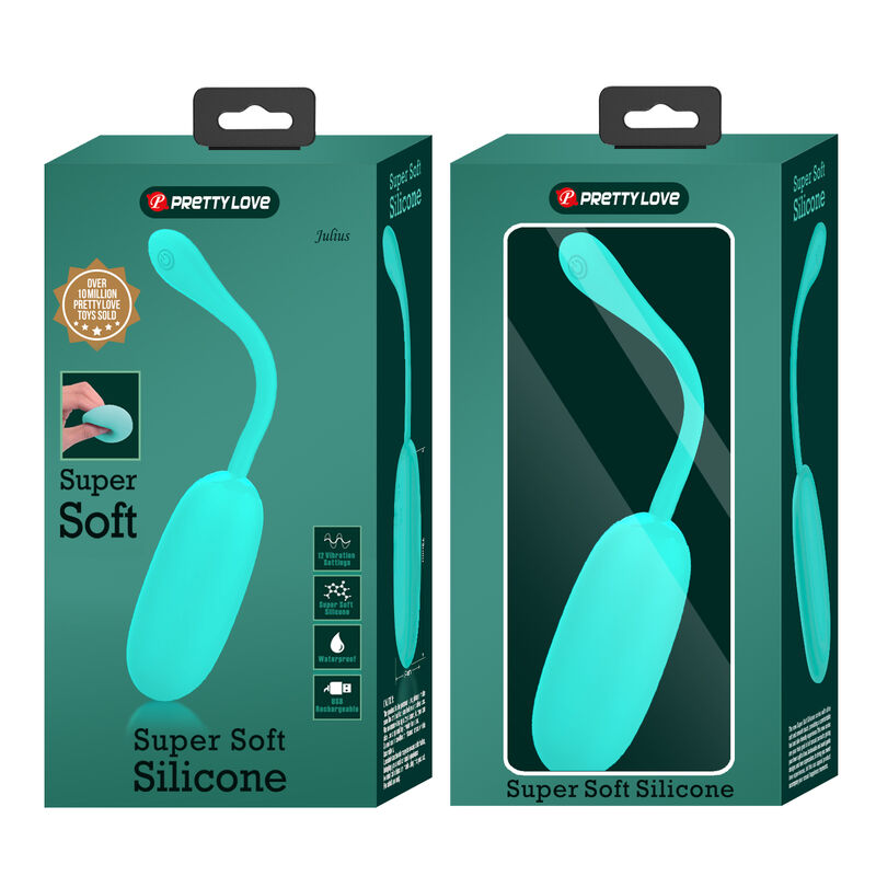 PRETTY LOVE - JULIUS OEUF VIBRANT IMPERMÉABLE-RECHARGEABLE AQUA VERT PRETTY LOVE SMART