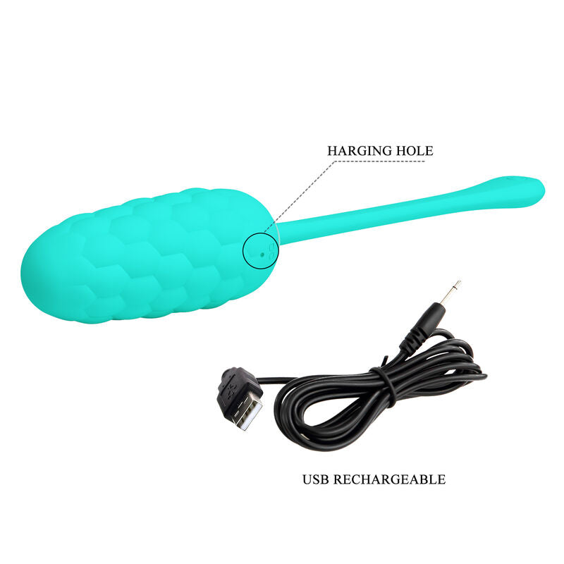 PRETTY LOVE - OEUF VIBRANT  TEXTURE MARINE RECHARGEABLE AQUA GREEN PRETTY LOVE SMART