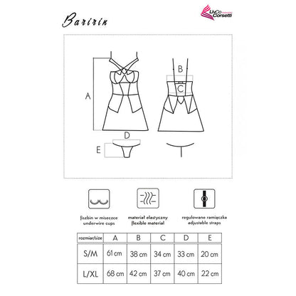 LIVCO CORSETTI FASHION - BARIRIN LC 90633 CHEMISE + CULOTTE NOIR L/XL LIVCO CORSETTI SETS