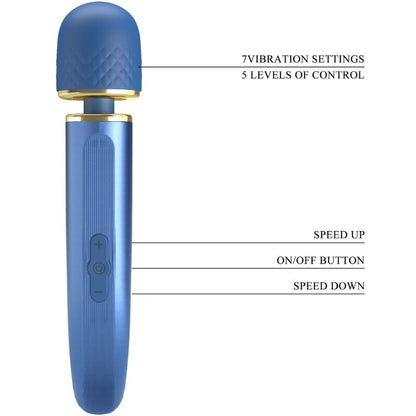 PRETTY LOVE - MASSEUR 7 MODES DE VIBRATION BLEU PRETTY LOVE SMART