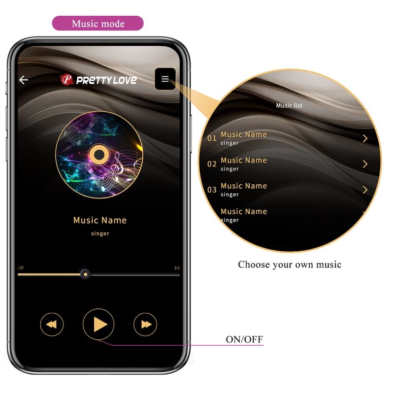 PRETTY LOVE - TÉLÉCOMMANDE JAYLEEN VIBRATOR APP VIOLET PRETTY LOVE LED