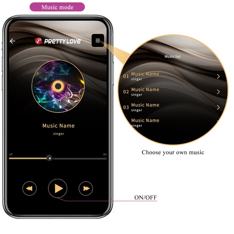 PRETTY LOVE - TÉLÉCOMMANDE CATALINA VIBRATOR APP VIOLET PRETTY LOVE LED