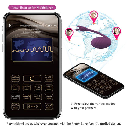 PRETTY LOVE - TÉLÉCOMMANDE CATALINA VIBRATOR APP VIOLET PRETTY LOVE LED