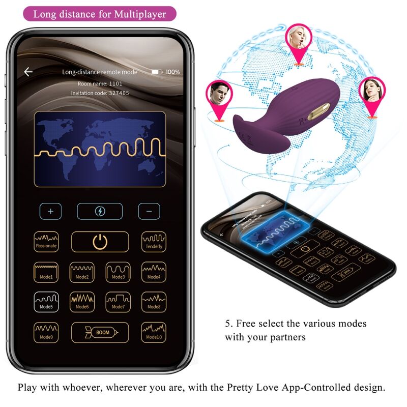 PRETTY LOVE - PLUG ANAL CONTRÔLÉ PAR APPLICATION JEFFERSON VIOLET PRETTY LOVE BOTTOM