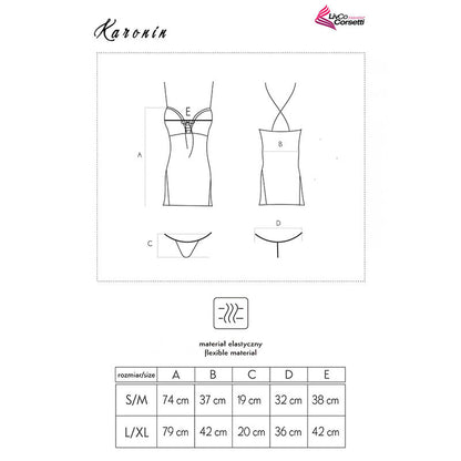 LIVCO CORSETTI FASHION - KARONIN LC 90628 CHEMISE + CULOTTE NOIR L/XL LIVCO CORSETTI SETS