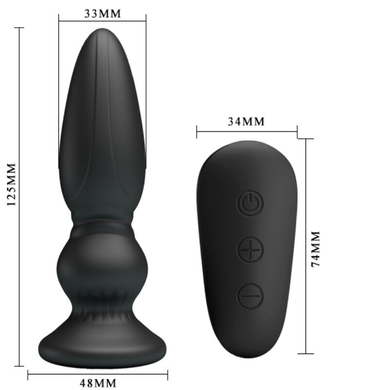 MR PLAY - PUISSANT VIBRATEUR TÉLÉCOMMANDE PLUG ANAL NOIR MR PLAY