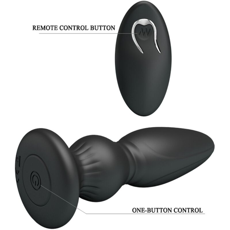 MR PLAY - PUISSANT VIBRATEUR TÉLÉCOMMANDE PLUG ANAL NOIR MR PLAY