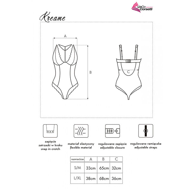 LIVCO CORSETTI FASHION - CORPS KREAME LC 90546 NOIR LIVCO CORSETTI BODIES