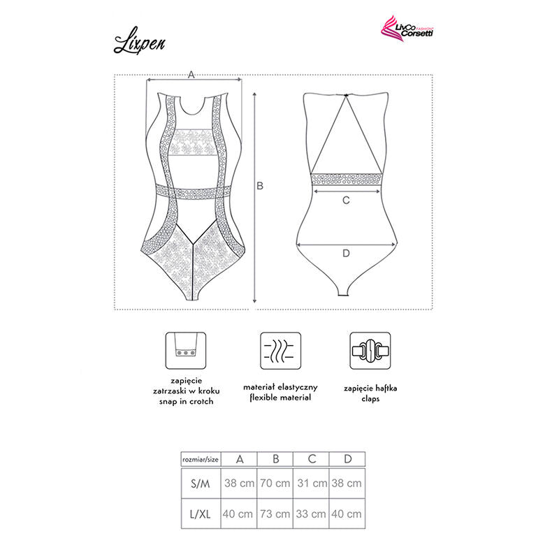 LIVCO CORSETTI FASHION - CORPS LIXPEN LC 90612 NOIR LIVCO CORSETTI BODIES