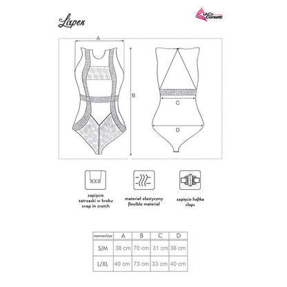 LIVCO CORSETTI FASHION - CORPS LIXPEN LC 90612 NOIR LIVCO CORSETTI BODIES