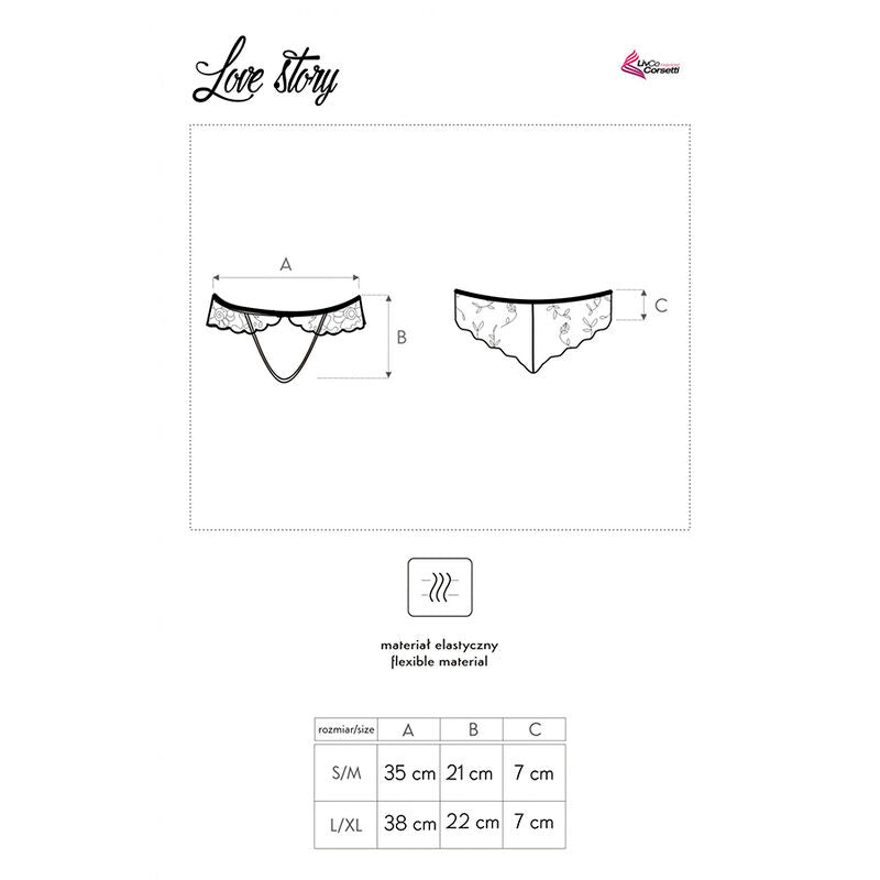 LIVCO CORSETTI FASHION - LOVE STORY LC 90679 CULOTTE CROTCHLESS NOIR L/XL LIVCO CORSETTI PANTIES
