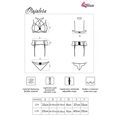 LIVCO CORSETTI FASHION - MAJALESA LC 90526 SOUTIEN-GORGE + JARRETIÈRE + CULOTTE NOIR L/XL LIVCO CORSETTI SETS