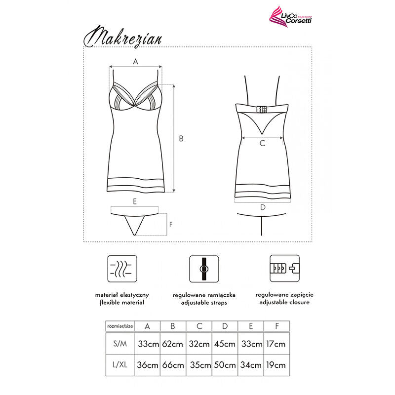 LIVCO CORSETTI FASHION - CHEMISE + CULOTTE MAKREZIAN LC 90545 NOIR LIVCO CORSETTI SETS