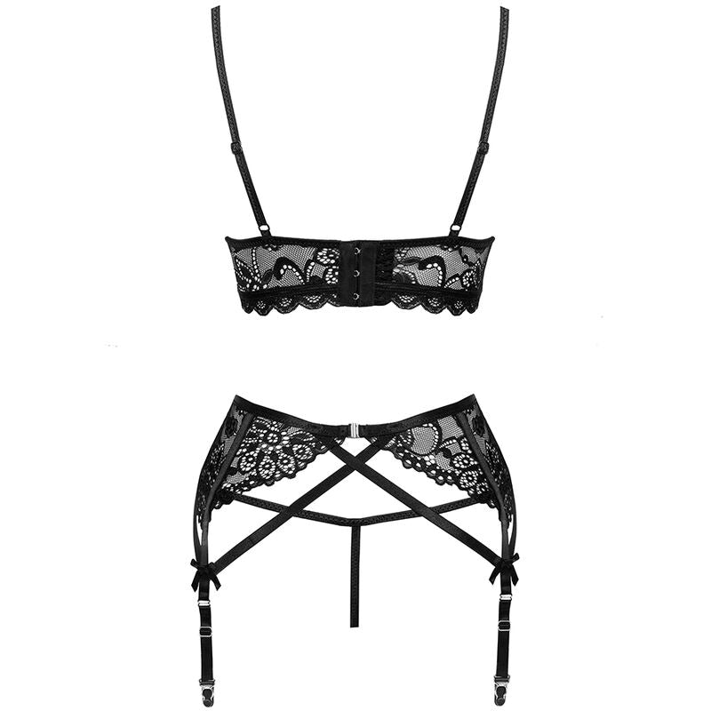 LIVCO CORSETTI FASHION - MORIDAM LC 90552 SOUTIEN-GORGE + JARRETIÈRE + CULOTTE NÉGRO L/XL LIVCO CORSETTI SETS