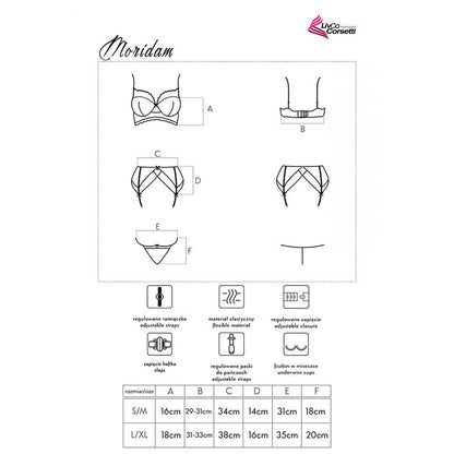 LIVCO CORSETTI FASHION - MORIDAM LC 90552 SOUTIEN-GORGE + JARRETIÈRE + CULOTTE NÉGRO L/XL LIVCO CORSETTI SETS