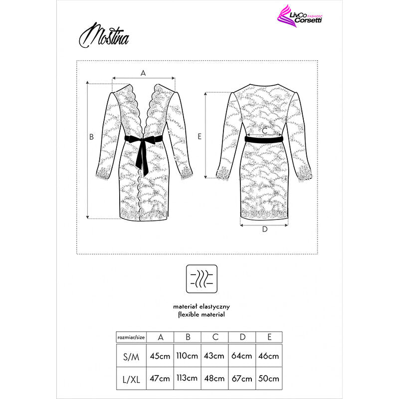 LIVCO CORSETTI FASHION - MOSTINA LC 90641 ROBE G NOIRE L/XL LIVCO CORSETTI ACCESORIES