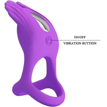 PRETTY LOVE - SILAS ANNEAU PÉNIS VIBRANT 7 VIBRATIONS SILICONE VIOLET PRETTY LOVE MALE