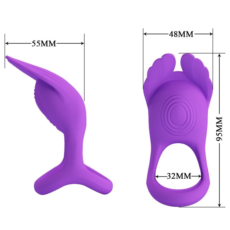 PRETTY LOVE - SILAS ANNEAU PÉNIS VIBRANT 7 VIBRATIONS SILICONE VIOLET PRETTY LOVE MALE