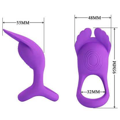 PRETTY LOVE - SILAS ANNEAU PÉNIS VIBRANT 7 VIBRATIONS SILICONE VIOLET PRETTY LOVE MALE