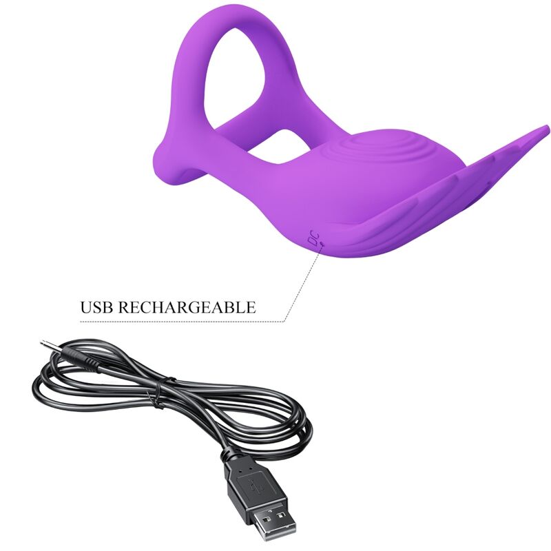 PRETTY LOVE - SILAS ANNEAU PÉNIS VIBRANT 7 VIBRATIONS SILICONE VIOLET PRETTY LOVE MALE