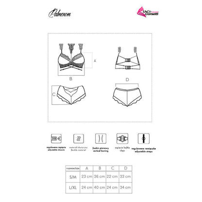 LIVCO CORSETTI FASHION - PALMENOM LC 90614 SOUTIEN-GORGE + CULOTTE NOIR L/XL LIVCO CORSETTI SETS