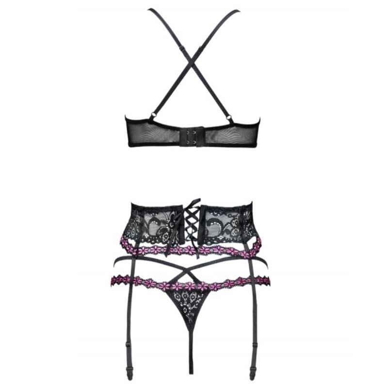 LIVCO CORSETTI FASHION - SNEHANA LC 90443 SOUTIEN-GORGE + JARRETIÈRE + CULOTTE NOIR LIVCO CORSETTI SETS