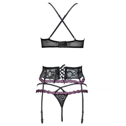 LIVCO CORSETTI FASHION - SNEHANA LC 90443 SOUTIEN-GORGE + JARRETIÈRE + CULOTTE NOIR LIVCO CORSETTI SETS