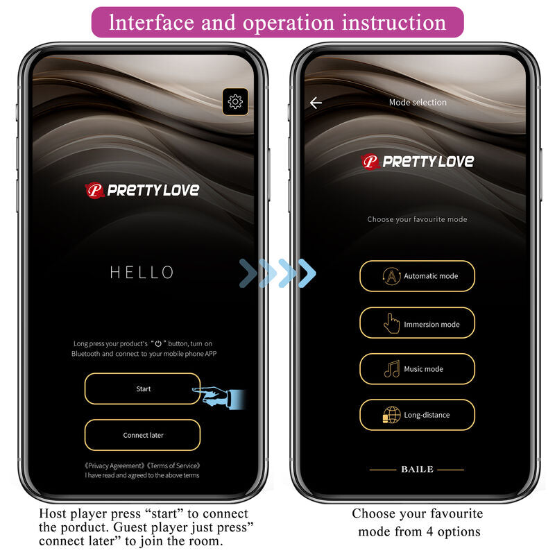 PRETTY LOVE - HECTOR ELECTROSHOCK VIBRATEUR PAR APP CONTROL VIOLET PRETTY LOVE HIGH GRADE