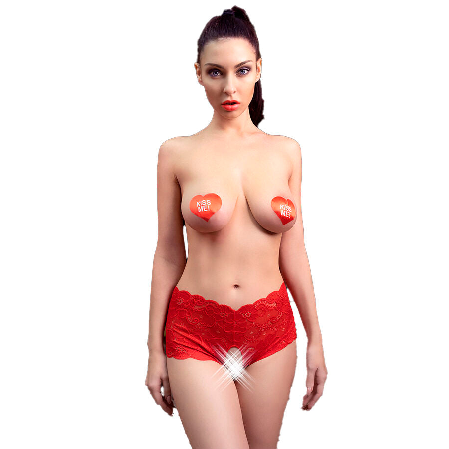 CHILIROSE - CR 4641 CULOTTE CROCHLESS ROUGE S/M CHILIROSE PANTIES & THONGS