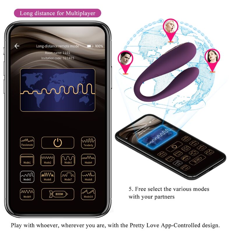 PRETTY LOVE - AUGUST VIBRATEUR  DOUBLE PLAISIR GLOBAL  DISTANCE PRETTY LOVE C-TYPE
