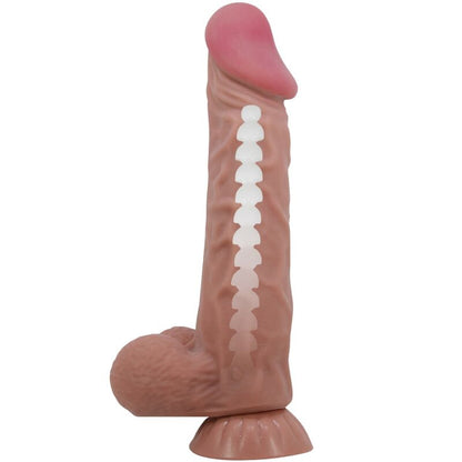 PRETTY LOVE - SÉRIE SLIDING SKIN GODE RÉALISTE AVEC VENTOUSE SLIDING SKIN MARRON 24 CM PRETTY LOVE HIGH GRADE