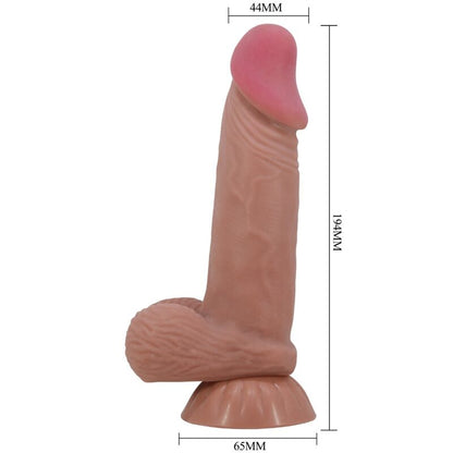 PRETTY LOVE - SÉRIE SLIDING SKIN GODE RÉALISTE AVEC VENTOUSE COULISSANTE PEAU BRUN 19,4 CM PRETTY LOVE HIGH GRADE