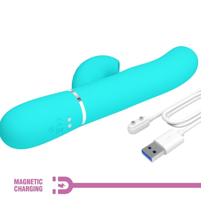 PRETTY LOVE - PERLITA VIBRATEUR MULTIFONCTION 3 EN 1 POINT G VERT AQUA PRETTY LOVE FLIRTATION