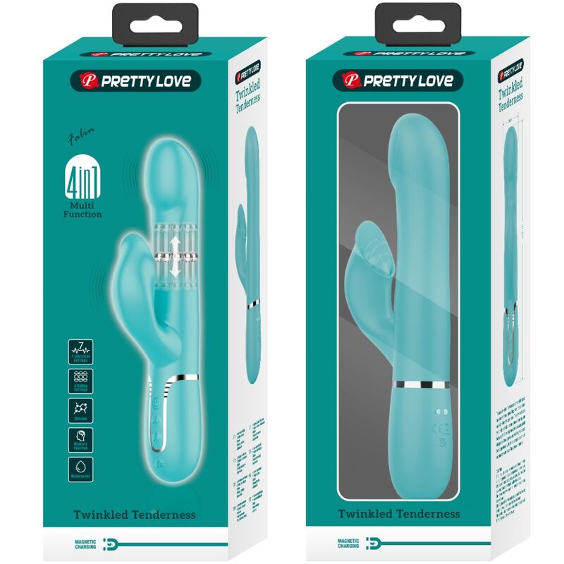 PRETTY LOVE - PERLES VIBRATEUR LAPIN VERT AQUA PRETTY LOVE FLIRTATION