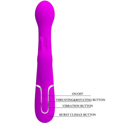 PRETTY LOVE - VIBRATEUR DEJON RABBIT 3 EN 1 MULTIFONCTION VIOLET PRETTY LOVE FLIRTATION