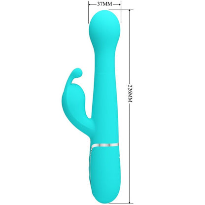 PRETTY LOVE - VIBRATEUR DEJON RABBIT 3 EN 1 MULTIFONCTION VERT AQUA PRETTY LOVE FLIRTATION