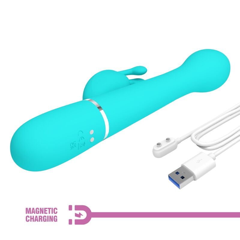 PRETTY LOVE - VIBRATEUR DEJON RABBIT 3 EN 1 MULTIFONCTION VERT AQUA PRETTY LOVE FLIRTATION