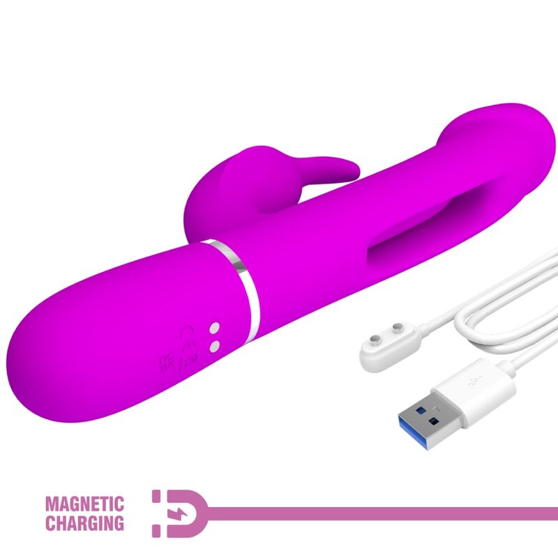 PRETTY LOVE - VIBRATEUR DEJON RABBIT 3 EN 1 MULTIFONCTION  FUCSIA PRETTY LOVE FLIRTATION