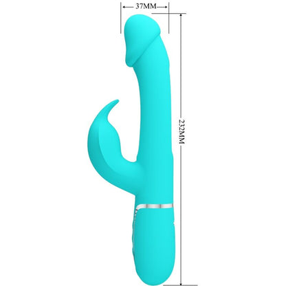 PRETTY LOVE - VIBRATEUR DEJON RABBIT 3 EN 1 MULTIFONCTION VERT AQUA PRETTY LOVE FLIRTATION