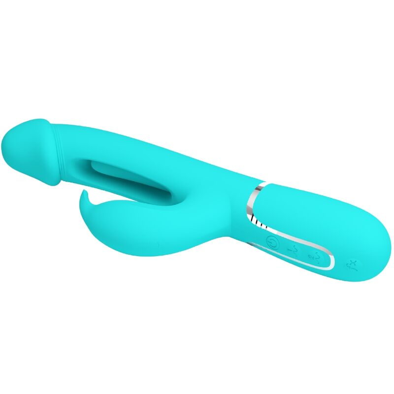 PRETTY LOVE - VIBRATEUR DEJON RABBIT 3 EN 1 MULTIFONCTION VERT AQUA PRETTY LOVE FLIRTATION