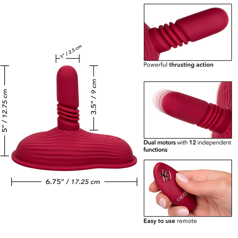 CALEXOTICS - RIDER MASSAGER DOUBLE MOTEUR TÉLÉCOMMANDE ROUGE CALEXOTICS