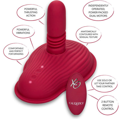 CALEXOTICS - RIDER MASSAGER DOUBLE MOTEUR TÉLÉCOMMANDE ROUGE CALEXOTICS