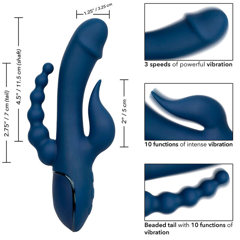 CALEXOTICS - VIBRATEUR TRIPLE ORGASME BLEU CALEXOTICS