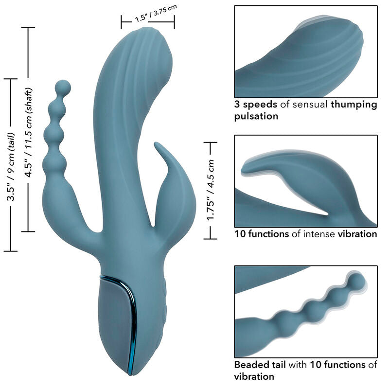 CALEXOTICS - VIBRATEUR TRIPLE ECSTASY GRIS CALEXOTICS