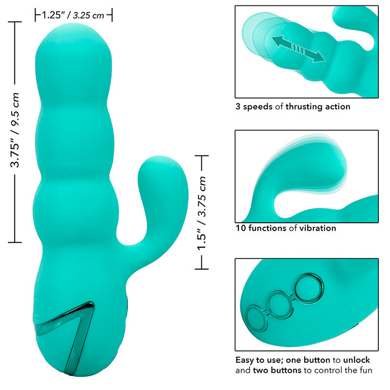 CALEXOTICS - VIBRATEUR DEL MAR DIVA RABBIR AQUA GREEN PAR CALIFORNIA DREAMING CALEXOTICS